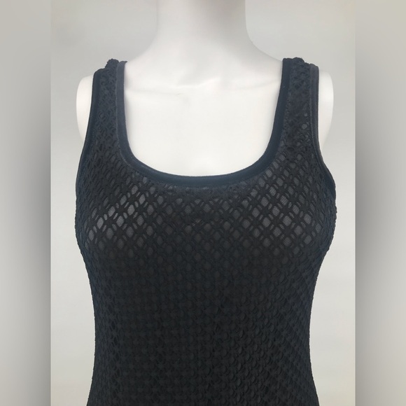 90s Long Double Layer Stretch Netted Maxi Dress - Picture 5 of 9